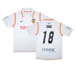 Valencia 2007-08 Home Shirt ((Excellent) S) (Zigic 18)