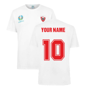 Wales 2021 Polyester T-Shirt (White) (Your Name)