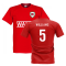 Wales Football Team T-Shirt - Red (WILLIAMS 5)