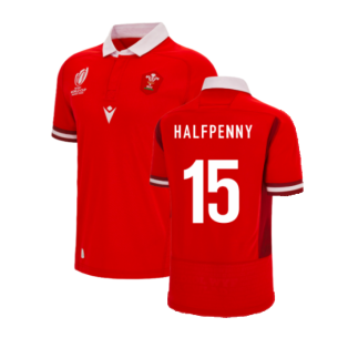 Wales RWC 2023 WRU Rugby Cotton Home Shirt (Halfpenny 15)