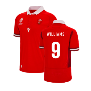 Wales RWC 2023 WRU Rugby Cotton Home Shirt (Williams 9)