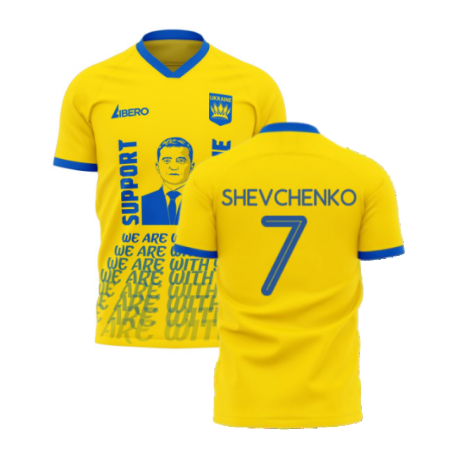 We Are With You Ukraine Concept Football Kit (Libero) (SHEVCHENKO 7)