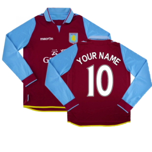 2012-2013 Aston Villa Long Sleeve Home Shirt (Your Name)