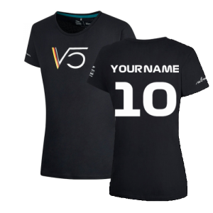 2022-2023 Aston Martin Official SV T-Shirt Womens (Black) (Your Name)