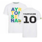 Ayrton Senna FW Mens Stripe Graphic Tee (White) (Your Name)