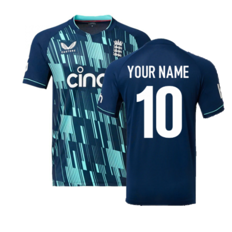 2022 England ODI Cricket Replica Short Sleeve T-Shirt (Your Name)