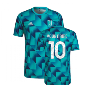 2022-2023 Juventus 22 Pre-Match Shirt (Hi-Res Aqua) (Your Name)