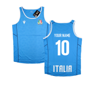 2022-2023 Italy Sleeveless Rugby Vest (Blue) (Your Name)