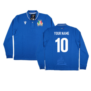 2022-2023 Italy Rugby LS Cotton Home Shirt (Your Name)