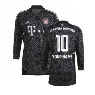 2022-2023 Bayern Munich Home Goalkeeper Shirt (Black) (Your Name)