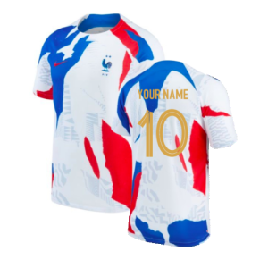 2022-2023 France Pre-Match Training Shirt (White) (Your Name)
