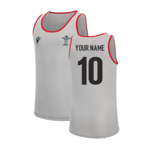 2022-2023 Wales Training Gym Vest (Grey) (Your Name)