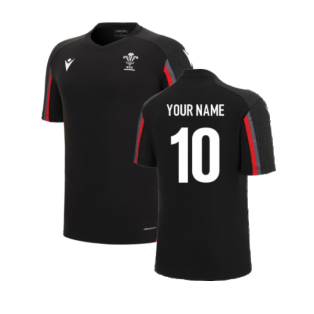 2022-2023 Wales Training Poly Shirt (Black) (Your Name)