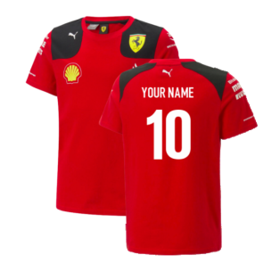 2023 Ferrari Team Tee (Red) - Kids (Your Name)