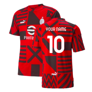 2022-2023 AC Milan Pre-Match Jersey (Black-Red) - Kids