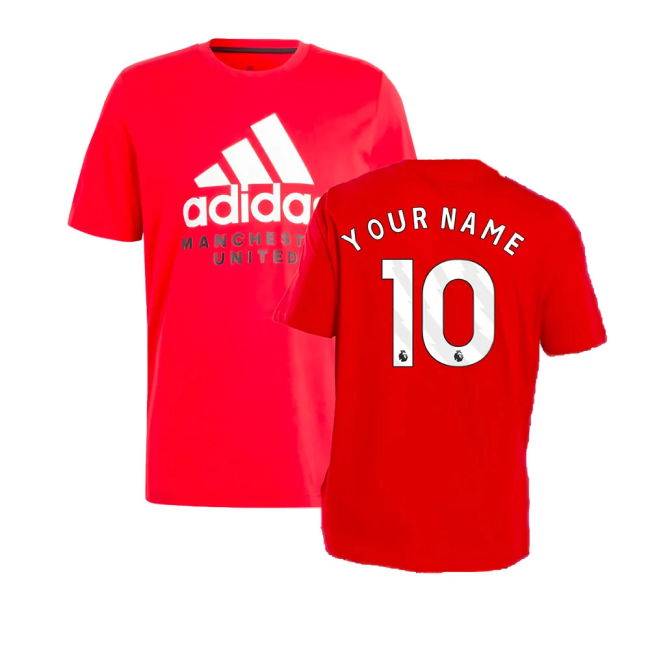 2023-2024 Man Utd DNA Graphic Tee (Red) (Your Name)