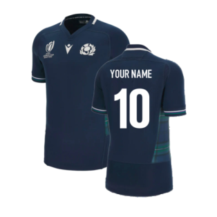 Scotland RWC 2023 Bodyfit Home Rugby Shirt (Your Name)