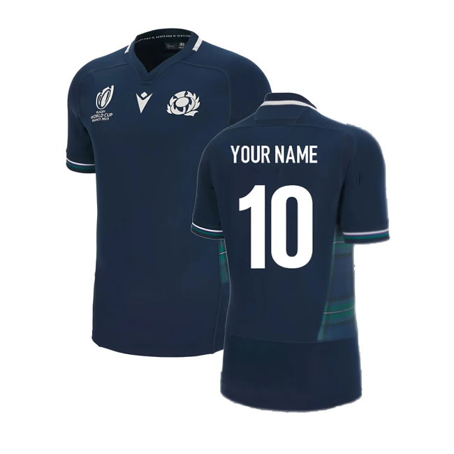 Scotland RWC 2023 Bodyfit Home Rugby Shirt (Your Name)