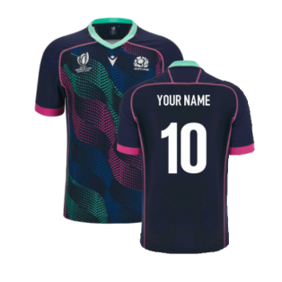 Scotland RWC 2023 Rugby Training Jersey (Navy-Sky) (Your Name)