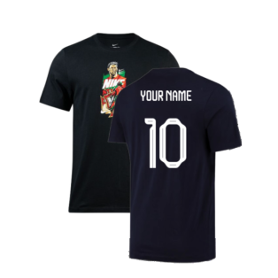 2022-2023 Portugal Ronaldo Player Tee (Black) (Your Name)