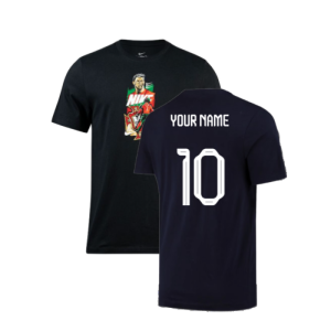 2022-2023 Portugal Ronaldo Player Tee (Black) - Kids (Your Name)