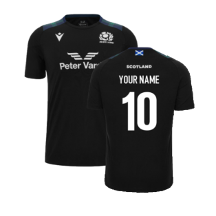 2023-2024 Scotland Rugby Training Shirt (Black) - Kids (Your Name)