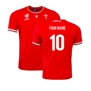 2023-2024 Wales Rugby RWC Poly Tee (Red) (Your Name)