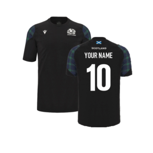 2023-2024 Scotland Rugby Travel Cotton Tee (Black) - Kids (Your Name)