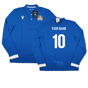 2023-2024 Italy Rugby Home LS Cotton Shirt (Your Name)