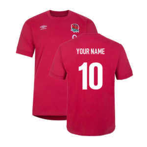 2023-2024 England Rugby Leisure T-Shirt (Earth Red)