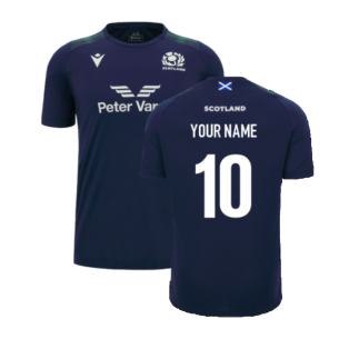 2023-2024 Scotland Rugby Training Gym Tee (Navy) - Kids (Your Name)