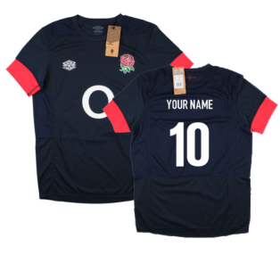 2023-2024 England Rugby Relaxed Training Shirt (Navy Blazer) (Your Name)