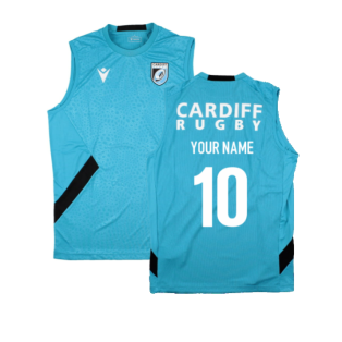 2023-2024 Cardiff Blues Rugby Training Vest (Aqua) (Your Name)