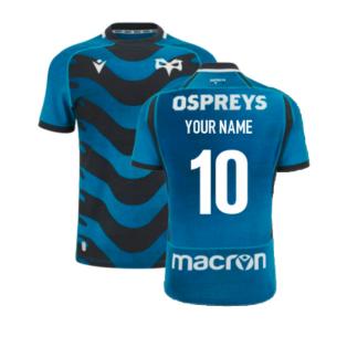 2023-2024 Ospreys Rugby Slim Fit Training Jersey (Blue) (Your Name)