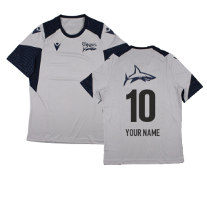 2023-2024 Sale Sharks Players Training Poly Shirt (Grey) (Your Name)