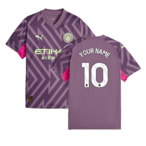 2023-2024 Man City Goalkeeper Shirt (Purple Charcoal) - Kids (Your Name)