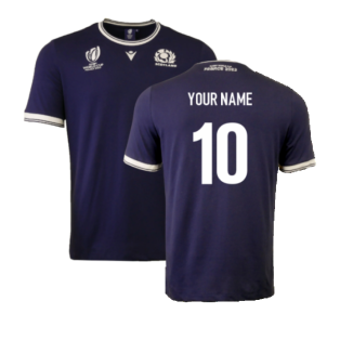 Scotland Mens RWC 2023 Cotton T-Shirt - Navy (Your Name)