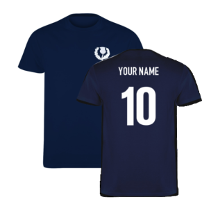 Scotland Rugby Mens Classic Printed T-Shirt Navy (Your Name)