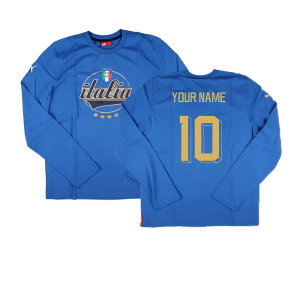 2022-2023 Italy LS Graphic Tee (Blue) (Your Name)
