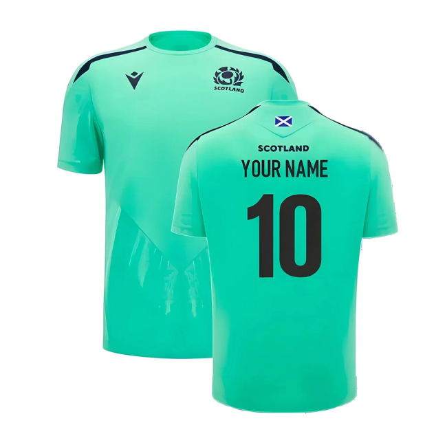 2024-2025 Scotland Rugby Poly Training Shirt (Green) (Your Name)