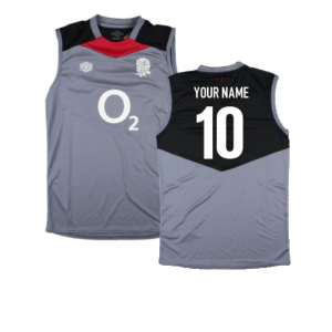 2024-2025 England Rugby Sleeveless Jersey O2 (Grey) - Kids