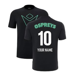 2024-2025 Ospreys Rugby Cotton T-Shirt (Black)