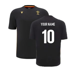 2024-2025 Wales Rugby Travel Cotton T-Shirt (Black)
