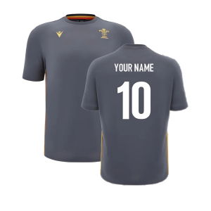 2024-2025 Wales Rugby Travel Cotton T-Shirt (Anthracite) - Kids