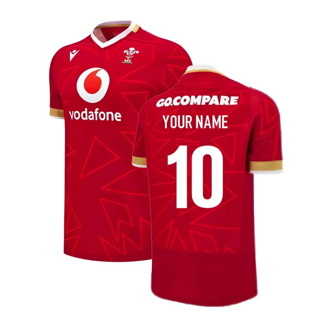2024-2025 Wales Rugby Home Pathway Pro Authentic Slim Fit Shirt (Your Name)