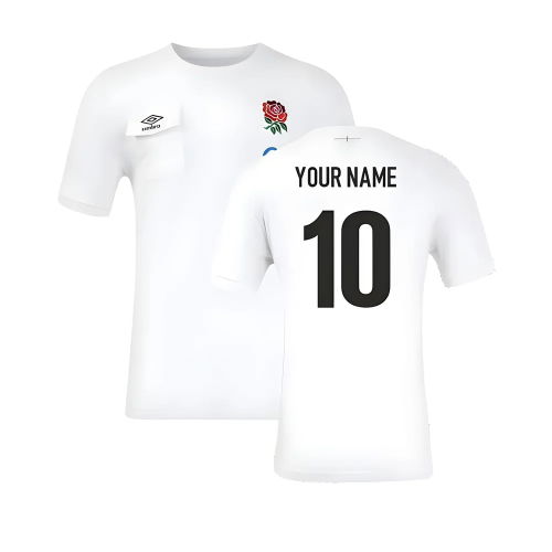 2024-2025 England Rugby Presentation Tee (White) (Your Name)