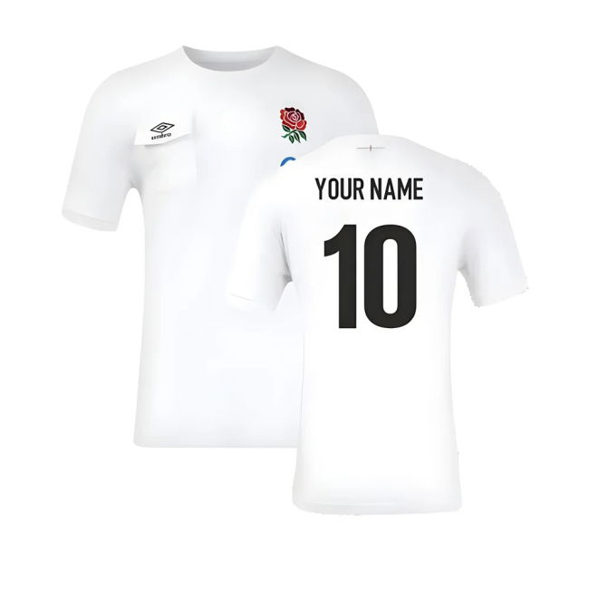 2024-2025 England Rugby Presentation Tee (White) (Your Name)