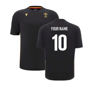 2024-2025 Wales Rugby Travel Cotton T-Shirt (Black) - Kids