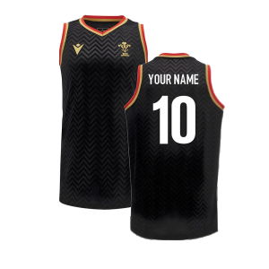 2024-2025 Wales Rugby Training Basketball Singlet (Black)