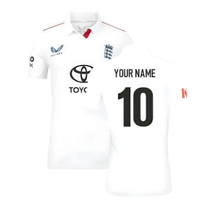2025 England Cricket ECB Test Replica SS Shirt (White) - Womens